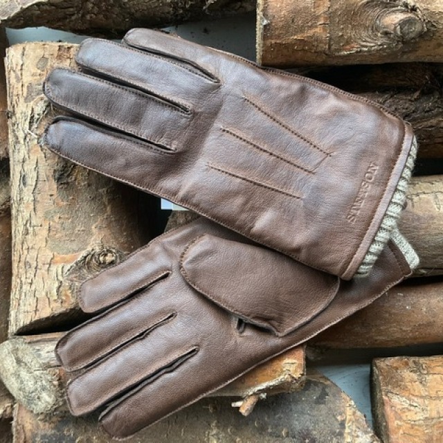 lederen bruin handschoen